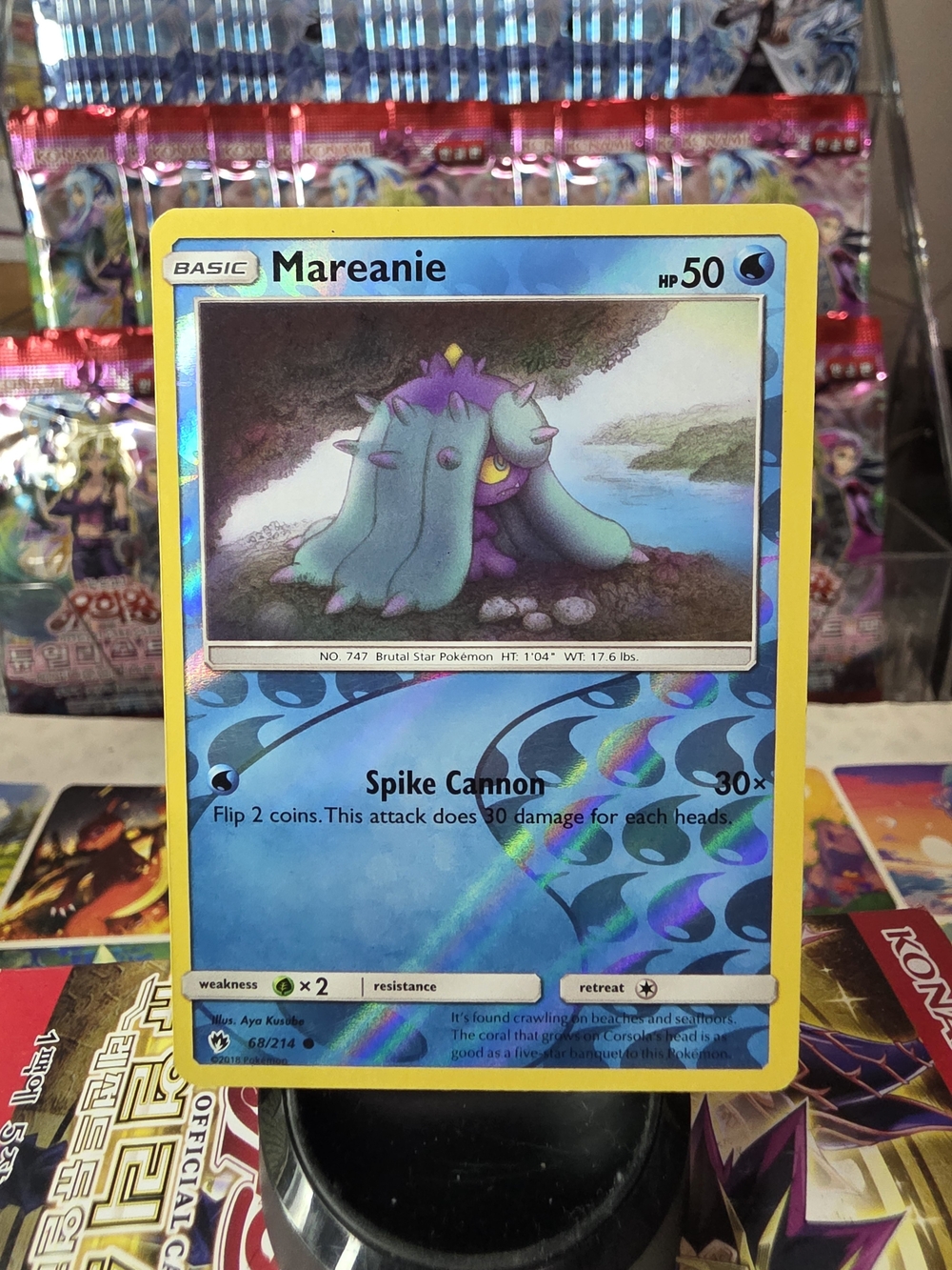 Mareanie Pokémon Holographic Card - Blue & Yellow